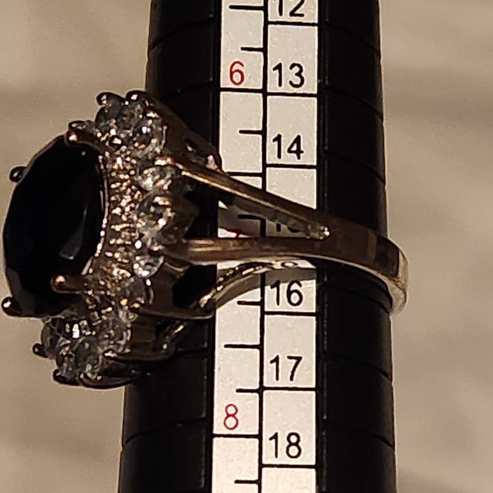 Cobalt Blue Rhinestone Ring - image 3